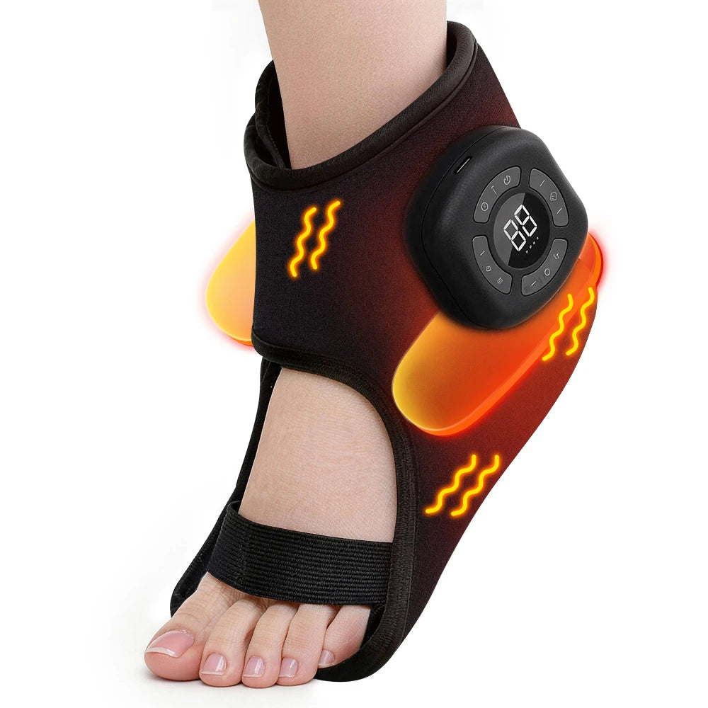 Wireless Electric Foot Massager Air Compression Vibration Massage Ankle Brace for Muscle Relaxation Home Use Heating Pad