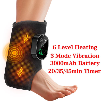 Wireless Electric Foot Massager Air Compression Vibration Massage Ankle Brace for Muscle Relaxation Home Use Heating Pad