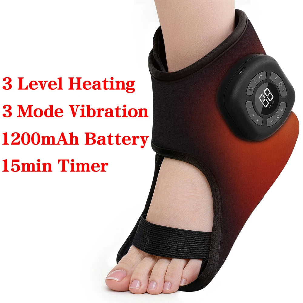 Wireless Electric Foot Massager Air Compression Vibration Massage Ankle Brace for Muscle Relaxation Home Use Heating Pad
