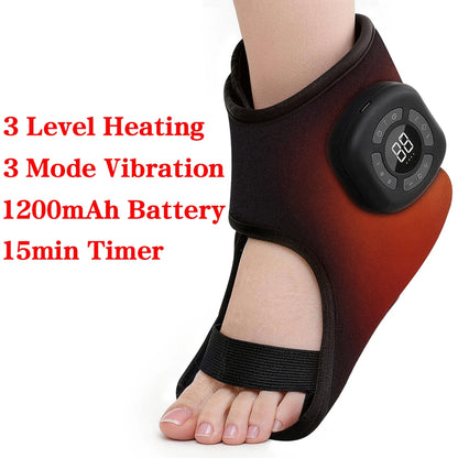Wireless Electric Foot Massager Air Compression Vibration Massage Ankle Brace for Muscle Relaxation Home Use Heating Pad